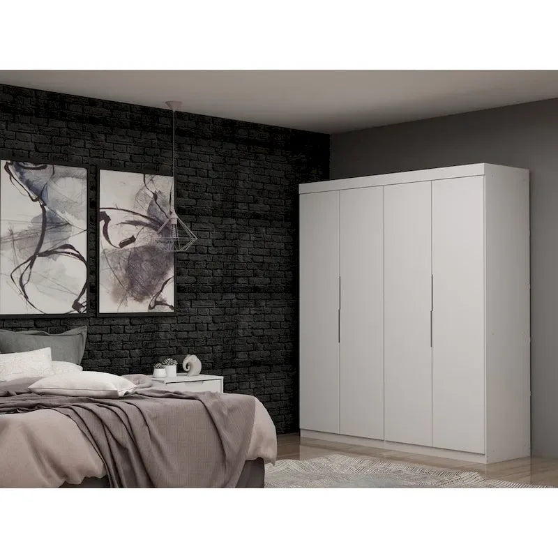 Mulberry 2 Sectional Modern Wardrobe Closet with 4 Drawers