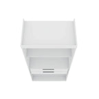 Armoire-penderie autoportante à 2 sections avec 4 tiroirs – Marron / Bleu nuit / Blanc – Pour 1 à 2 utilisateurs