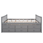 Lit de repos pleine taille blanc/gris avec lit gigogne et tiroirs, 2 couchages