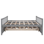 Lit de repos pleine taille blanc/gris avec lit gigogne et tiroirs, 2 couchages