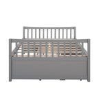 Lit de repos pleine taille blanc/gris avec lit gigogne et tiroirs, 2 couchages