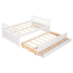 Lit de repos pleine taille blanc/gris avec lit gigogne et tiroirs, 2 couchages