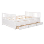 Lit de repos pleine taille blanc/gris avec lit gigogne et tiroirs, 2 couchages