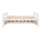 Lit de repos pleine taille blanc/gris avec lit gigogne et tiroirs, 2 couchages