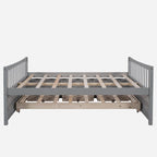Lit de repos pleine taille blanc/gris avec lit gigogne et tiroirs, 2 couchages