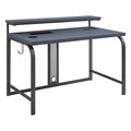 Bureau de jeu contemporain noir, LED RVB, simple, étagère surélevée pour moniteur