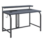Bureau de jeu contemporain noir, LED RVB, simple, étagère surélevée pour moniteur