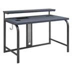 Bureau de jeu contemporain noir, LED RVB, simple, étagère surélevée pour moniteur