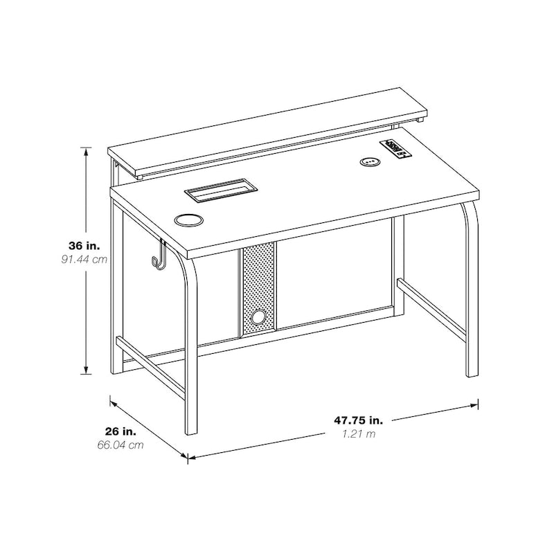 Bureau de jeu contemporain noir, LED RVB, simple, étagère surélevée pour moniteur