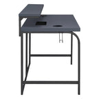 Bureau de jeu contemporain noir, LED RVB, simple, étagère surélevée pour moniteur