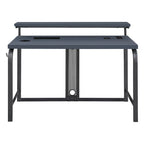 Bureau de jeu contemporain noir, LED RVB, simple, étagère surélevée pour moniteur