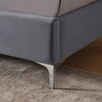 Lit plateforme Queen en velours gris/bleu/noir/beige, tête de lit ailée capitonnée, pour 1 à 2 personnes