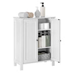 Armoire de rangement blanche à deux portes avec étagères réglables, assemblage par 1 personne