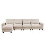 Canapé d'angle modulable gris clair avec méridienne réversible, 3-4 places