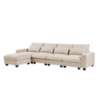 Canapé d'angle modulable gris clair avec méridienne réversible, 3-4 places