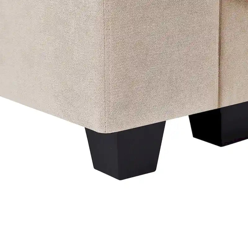 Canapé d'angle modulable gris clair avec méridienne réversible, 3-4 places