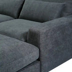 Canapé d'angle modulable gris clair avec méridienne réversible, 3-4 places