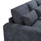 Canapé d'angle modulable gris clair avec méridienne réversible, 3-4 places
