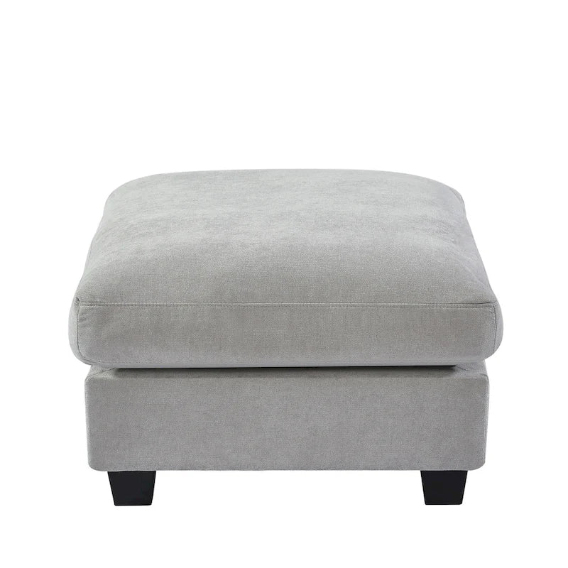 Canapé d'angle modulable gris clair avec méridienne réversible, 3-4 places