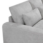 Canapé d'angle modulable gris clair avec méridienne réversible, 3-4 places
