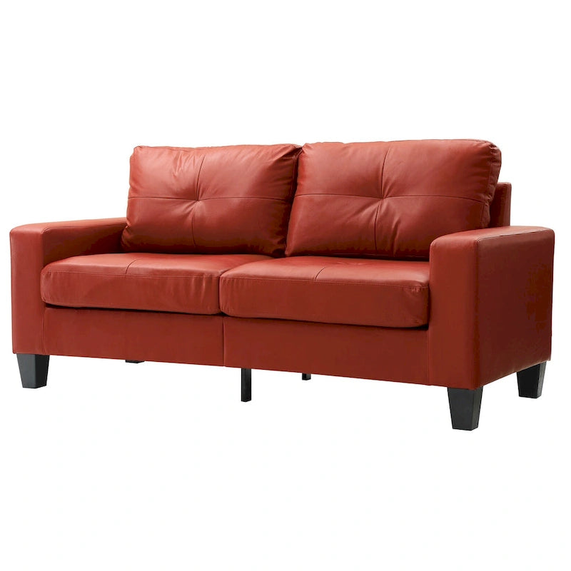 Canapé à accoudoirs droits en similicuir, 3 places – Disponible en 6 couleurs