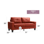 Canapé à accoudoirs droits en similicuir, 3 places – Disponible en 6 couleurs