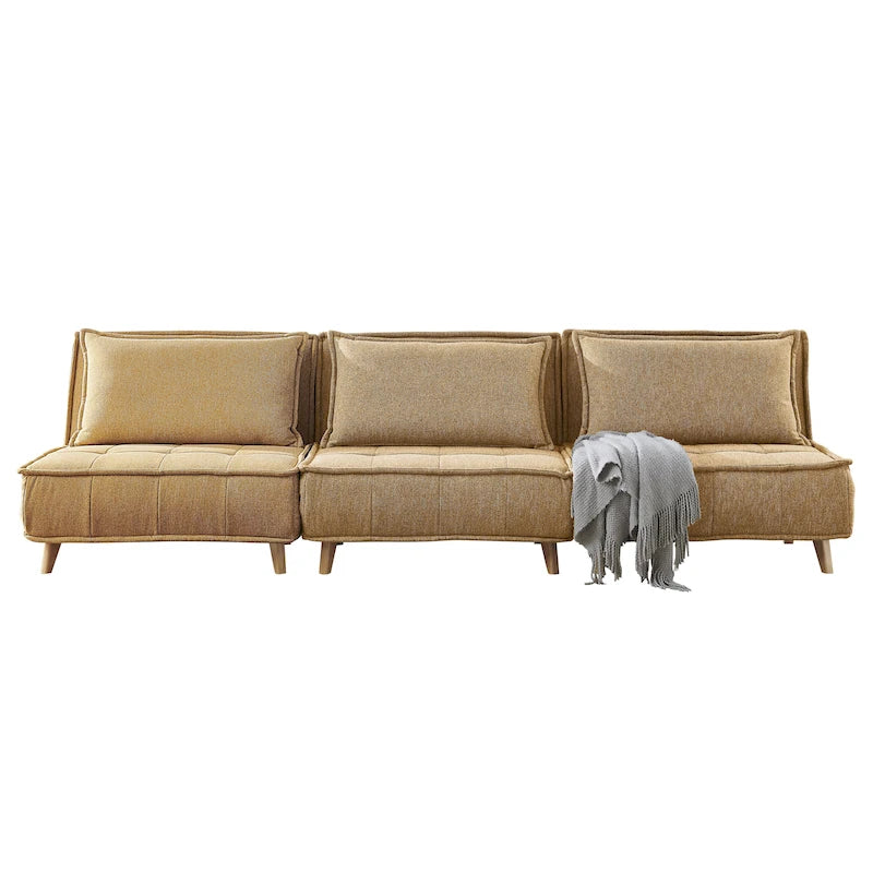 Canapé modulaire convertible gris / jaune / bleu, sans accoudoirs, 1-3 places
