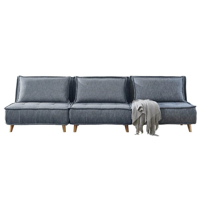 Canapé modulaire convertible gris / jaune / bleu, sans accoudoirs, 1-3 places