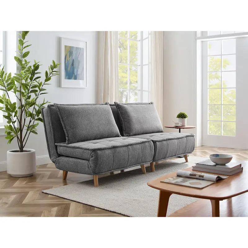 Canapé modulaire convertible gris / jaune / bleu, sans accoudoirs, 1-3 places