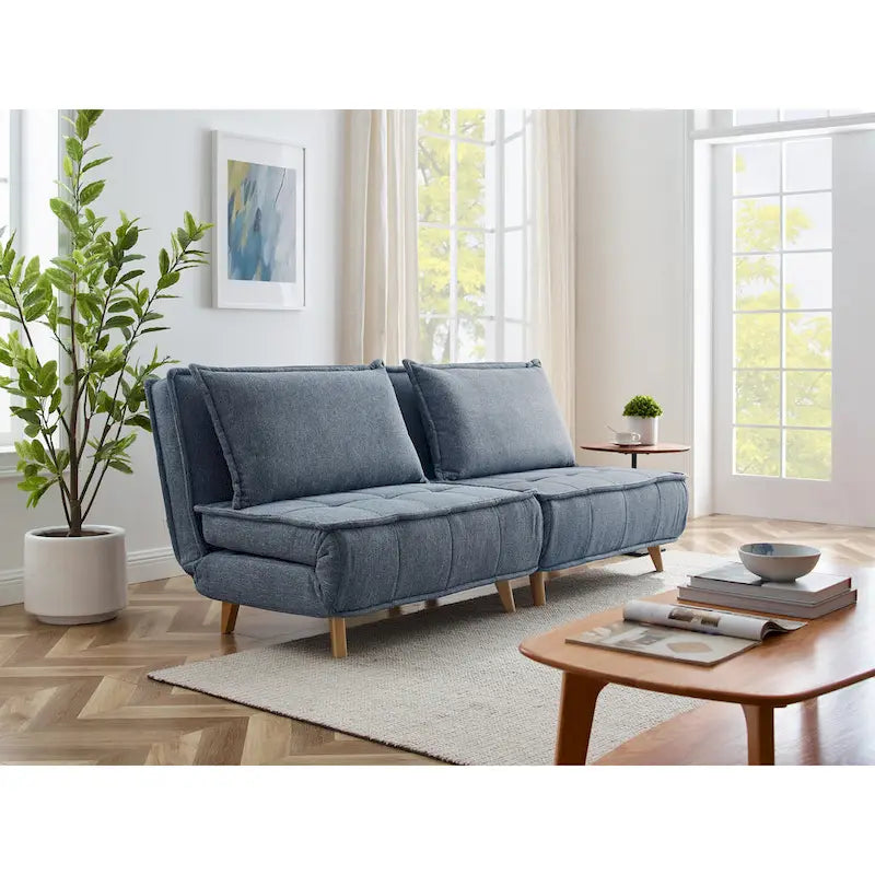 Canapé modulaire convertible gris / jaune / bleu, sans accoudoirs, 1-3 places
