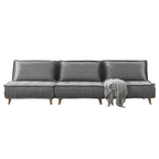 Canapé modulaire convertible gris / jaune / bleu, sans accoudoirs, 1-3 places