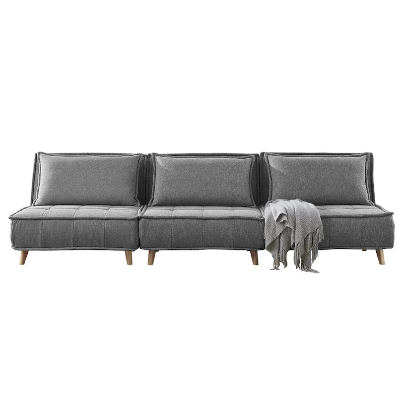Canapé modulaire convertible gris / jaune / bleu, sans accoudoirs, 1-3 places