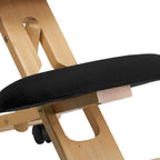 Chaise à genoux en tissu noir, monoplace, structure en bois