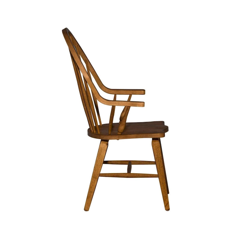Fauteuil Windsor à dossier enveloppant – Marron foncé, pièce unique