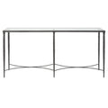 Console en fer noir et verre trempé, simple, 63L x 30H x 14P