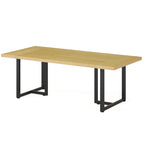 Bureau d'ordinateur rectangulaire de 70,9 po, érable/blanc/marron, pieds en métal, pour une personne