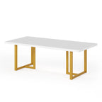 Bureau d'ordinateur rectangulaire de 70,9 po, érable/blanc/marron, pieds en métal, pour une personne