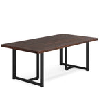Bureau d'ordinateur rectangulaire de 70,9 po, érable/blanc/marron, pieds en métal, pour une personne