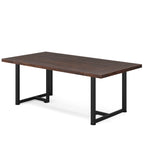 Bureau d'ordinateur rectangulaire de 70,9 po, érable/blanc/marron, pieds en métal, pour une personne