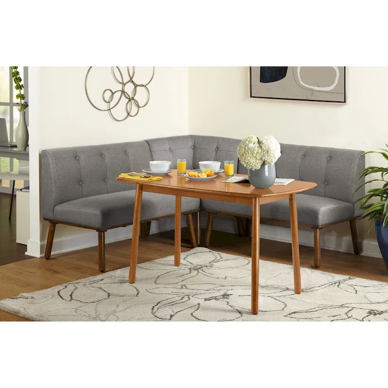 Ensemble de salle à manger d'angle mi-siècle bleu/gris/beige, 4 places