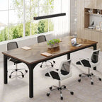Grand bureau marron/gris, bureau d'ordinateur pour une personne
