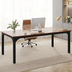Grand bureau marron/gris, bureau d'ordinateur pour une personne