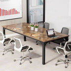 Grand bureau marron/gris, bureau d'ordinateur pour une personne