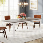 Grand bureau marron/gris, bureau d'ordinateur pour une personne