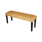 Banc intérieur 2 places jacinthe d'eau marron/gris et bois d'acacia