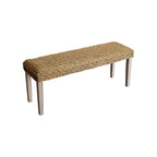 Banc intérieur 2 places jacinthe d'eau marron/gris et bois d'acacia