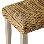Banc intérieur 2 places jacinthe d'eau marron/gris et bois d'acacia
