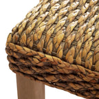 Banc intérieur 2 places jacinthe d'eau marron/gris et bois d'acacia