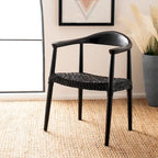 Fauteuil d'appoint en cuir tressé blanc / naturel / noyer / noir, une place
