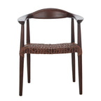 Fauteuil d'appoint en cuir tressé blanc / naturel / noyer / noir, une place